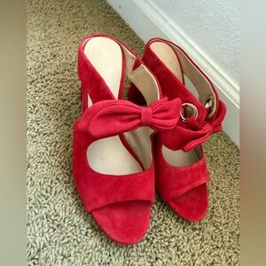 Antonio Melani Oversized Bow Suede Heels SZ 8